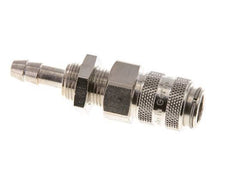 Nickel-plated Brass DN 5 Air Coupling Socket 6 mm Hose Pillar Bulkhead Double Shut-Off