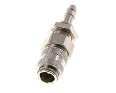 Nickel-plated Brass DN 5 Air Coupling Socket 6 mm Hose Pillar Bulkhead Double Shut-Off