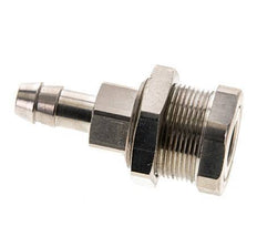 Nickel-plated Brass DN 5 Air Coupling Socket 8 mm Hose Pillar Bulkhead Pull-Off Double Shut-Off
