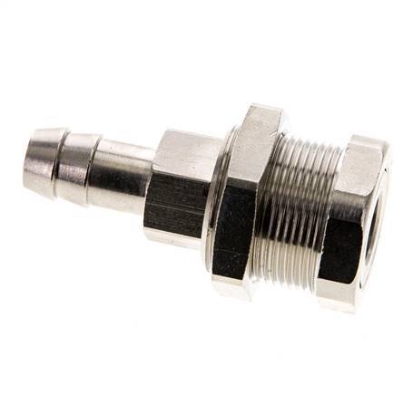 Nickel-plated Brass DN 5 Air Coupling Socket 9 mm Hose Pillar Bulkhead Pull-Off Double Shut-Off