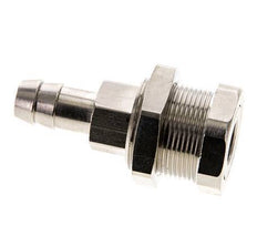 Nickel-plated Brass DN 5 Air Coupling Socket 9 mm Hose Pillar Bulkhead Pull-Off Double Shut-Off