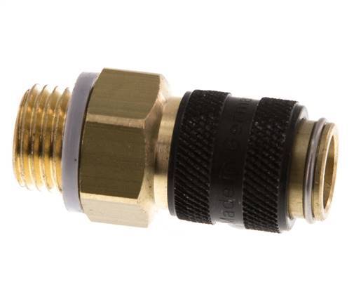 Messing DN 5 Schwarz Luftkupplung Muffe G 1/4 Zoll Außengewinde