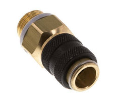 Messing DN 5 Schwarz Luftkupplung Muffe G 1/4 Zoll Außengewinde