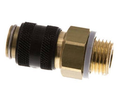 Messing DN 5 Schwarz Luftkupplung Muffe G 1/4 Zoll Außengewinde