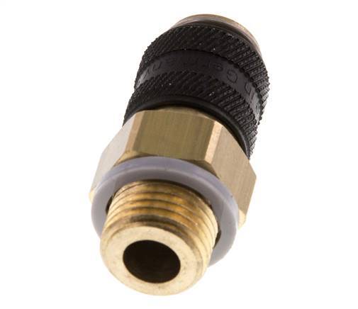 Messing DN 5 Schwarz Luftkupplung Muffe G 1/4 Zoll Außengewinde