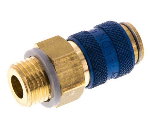 Messing DN 5 Blau Luftkupplung Muffe G 1/4 Zoll Außengewinde