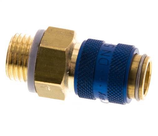 Messing DN 5 Blau Luftkupplung Muffe G 1/4 Zoll Außengewinde