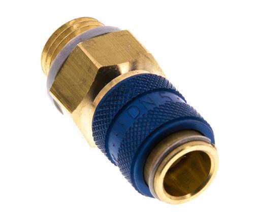 Messing DN 5 Blau Luftkupplung Muffe G 1/4 Zoll Außengewinde