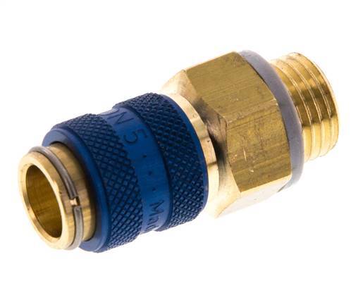 Messing DN 5 Blau Luftkupplung Muffe G 1/4 Zoll Außengewinde