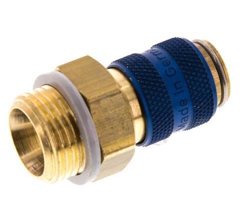 Messing DN 5 Blau Luftkupplung Muffe G 3/8 Zoll Außengewinde