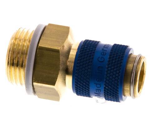 Messing DN 5 Blau Luftkupplung Muffe G 3/8 Zoll Außengewinde
