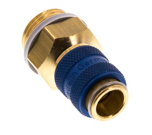 Messing DN 5 Blau Luftkupplung Muffe G 3/8 Zoll Außengewinde