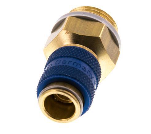 Messing DN 5 Blau Luftkupplung Muffe G 3/8 Zoll Außengewinde