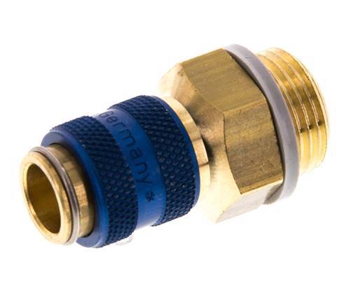Messing DN 5 Blau Luftkupplung Muffe G 3/8 Zoll Außengewinde