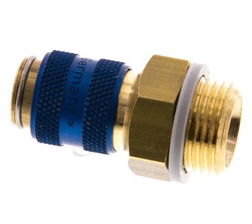 Messing DN 5 Blau Luftkupplung Muffe G 3/8 Zoll Außengewinde
