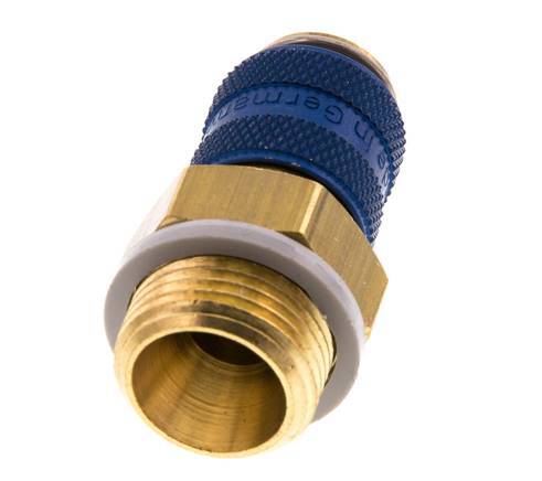 Messing DN 5 Blau Luftkupplung Muffe G 3/8 Zoll Außengewinde