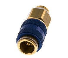 Messing DN 5 Blau Luftkupplung Muffe G 1/8 Zoll männlich Doppelabsperrung