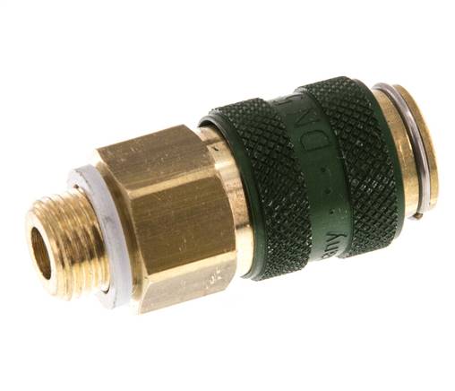 Messing DN 5 grün Luftkupplung Muffe G 1/8 Zoll männlich