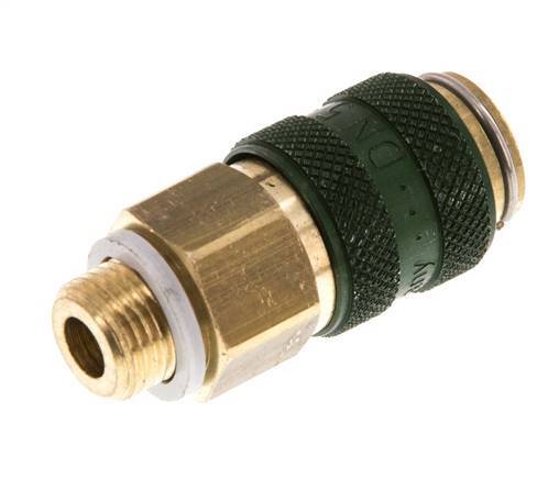 Messing DN 5 grün Luftkupplung Muffe G 1/8 Zoll männlich