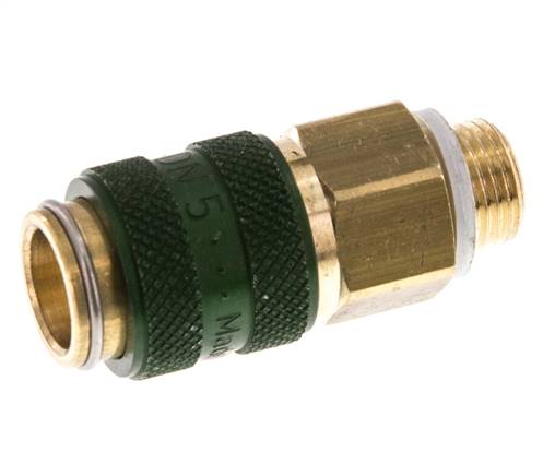 Messing DN 5 grün Luftkupplung Muffe G 1/8 Zoll männlich