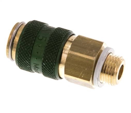 Messing DN 5 grün Luftkupplung Muffe G 1/8 Zoll männlich