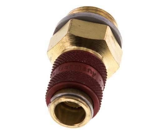 Brass DN 5 Red Air Coupling Socket G 3/8 inch Male
