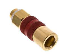Brass DN 5 Red-Coded Air Coupling Socket G 1/8 inch Male
