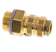 Brass DN 5 Air Coupling Socket G 3/8 inch Male Double Shut-Off