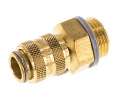 Brass DN 5 Air Coupling Socket G 3/8 inch Male Double Shut-Off