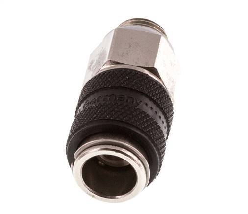 Messing vernickelt DN 5 Schwarz Luftkupplung Muffe G 1/8 Zoll Außengewinde