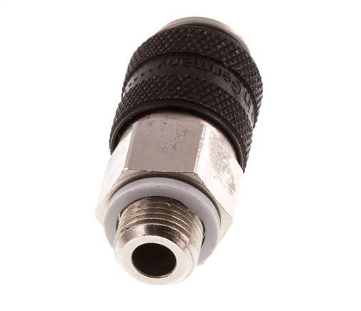 Messing vernickelt DN 5 Schwarz Luftkupplung Muffe G 1/8 Zoll Außengewinde