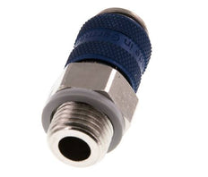 Messing vernickelt DN 5 Blau Luftkupplung Muffe G 1/4 Zoll Außengewinde