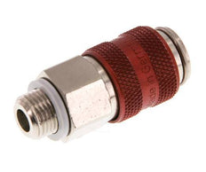 Messing vernickelt DN 5 Rot Luftkupplungsmuffe G 1/8 Zoll Außengewinde