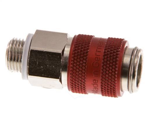 Messing vernickelt DN 5 Rot Luftkupplungsmuffe G 1/8 Zoll Außengewinde