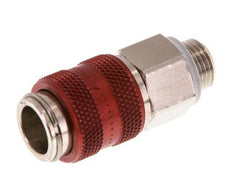 Messing vernickelt DN 5 Rot Luftkupplungsmuffe G 1/8 Zoll Außengewinde