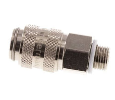 Messing vernickelt DN 5 Luftkupplungsmuffe G 1/8 Zoll Außengewinde Doppelabsperrung