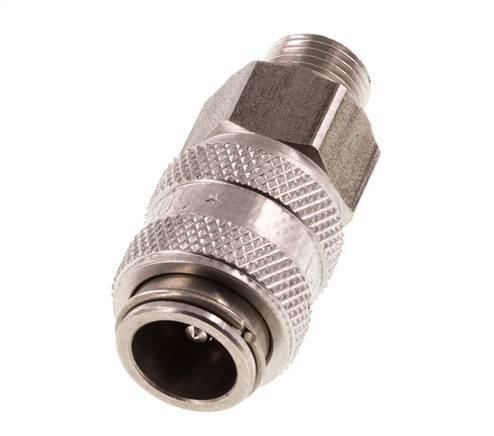 Edelstahl DN 5 Luftkupplung Muffe G 1/8 Zoll Außengewinde Doppelabsperrung