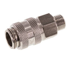 Edelstahl DN 5 Luftkupplung Muffe G 1/8 Zoll Außengewinde Doppelabsperrung