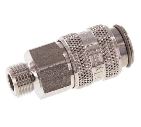 Edelstahl 316L DN 5 Luftkupplung Muffe G 1/8 Zoll Außengewinde Doppelabsperrung