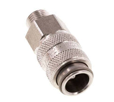Edelstahl 316L DN 5 Luftkupplung Muffe G 1/8 Zoll Außengewinde Doppelabsperrung