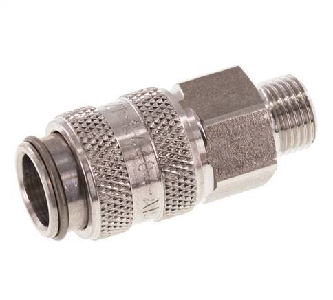 Edelstahl 316L DN 5 Luftkupplung Muffe G 1/8 Zoll Außengewinde Doppelabsperrung