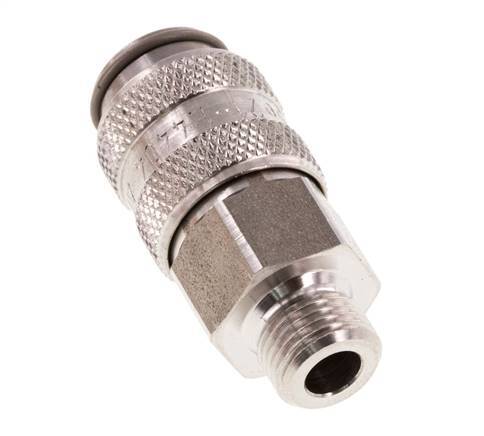 Edelstahl 316L DN 5 Luftkupplung Muffe G 1/8 Zoll Außengewinde Doppelabsperrung