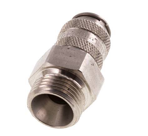 Edelstahl 316L DN 5 Luftkupplung Muffe G 3/8 Zoll Außengewinde Doppelabsperrung
