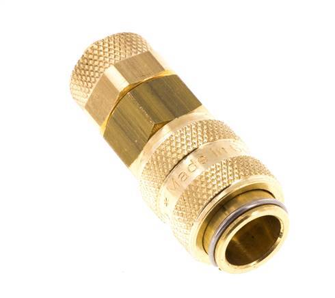 Messing DN 5 Luftkupplungsmuffe 6x8 mm Überwurfmutter