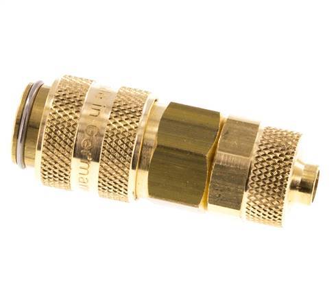 Messing DN 5 Luftkupplungsmuffe 6x8 mm Überwurfmutter