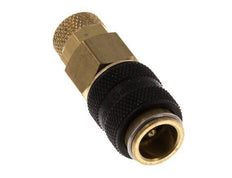 Messing DN 5 Schwarz Luftkupplung Muffe 4x6 mm Überwurfmutter Doppelabsperrung