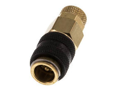 Brass DN 5 Black Air Coupling Socket 4x6 mm Union Nut Double Shut-Off