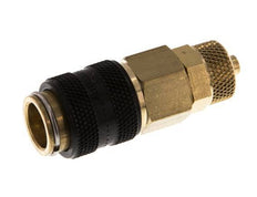 Messing DN 5 Schwarz Luftkupplung Muffe 4x6 mm Überwurfmutter Doppelabsperrung
