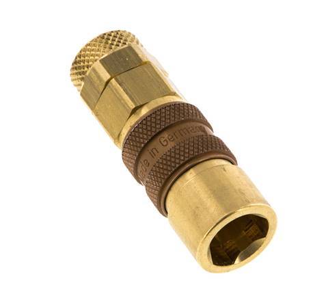 Messing DN 5 Braun Luftkupplungsmuffe 6x8 mm Überwurfmutter