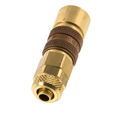 Messing DN 5 Braun Luftkupplungsmuffe 6x8 mm Überwurfmutter
